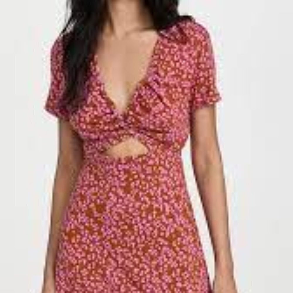 Free People Women’s Marsaille Short‎ Sleeve Cutout Mini Dress Size XS NWT